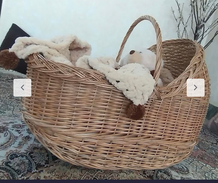 سبد حمل و کریر نوزاد حصیری مرواربافی کف 6میل