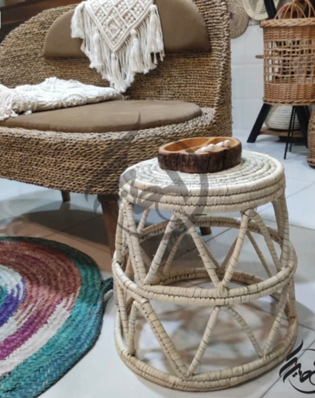 سبد کنار مبلی ،میز عسلی، جای کوسنی و شال مبل حصیری