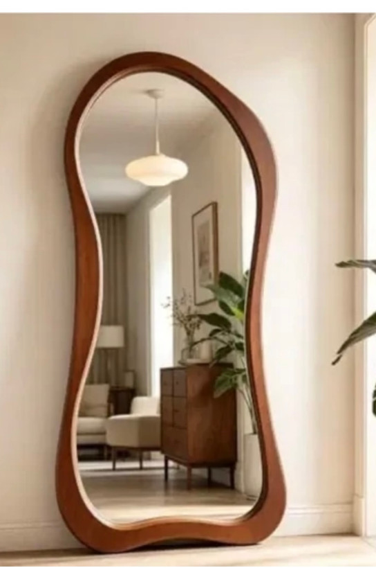 آینه قدی ایستاده چوبی مدل دفرمه چوب روسی