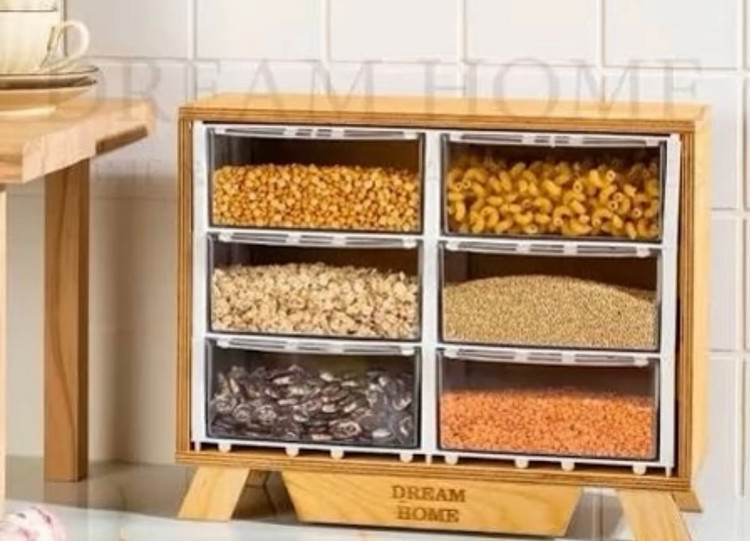 جا ادویه چوبی 6 کشو خونه خاص