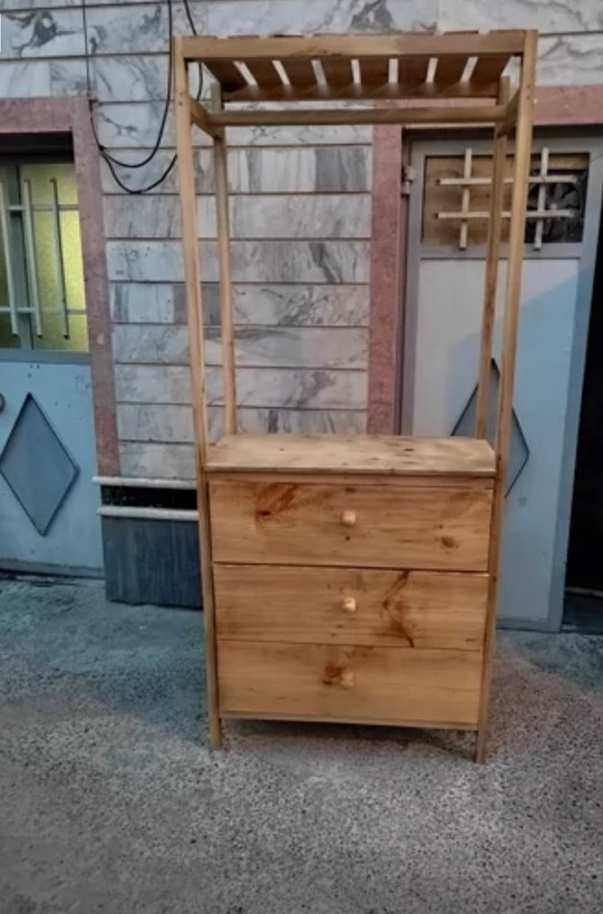 رگال سه کشو چوبی