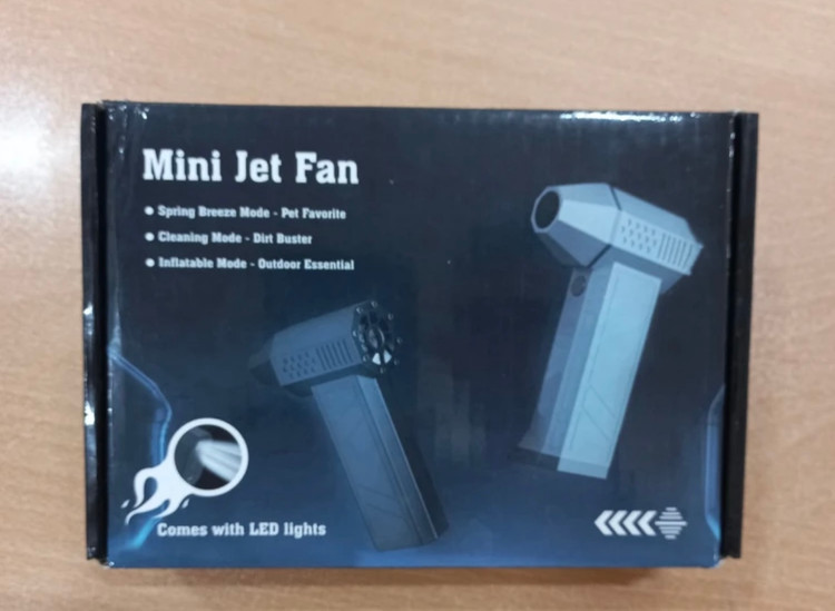 جت فن دمنده شارژی 5.2 وات مدل Mini Jet Fan (جت فن اقتصادی) (چراغ قوه دار)
