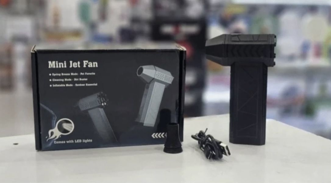 جت فن دمنده شارژی  5.2 وات مدل Mini Jet Fan (جت فن اقتصادی) (چراغ قوه دار)