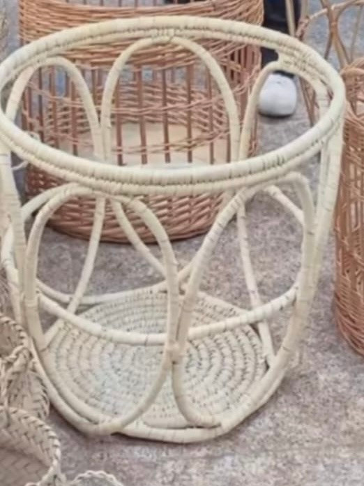 سبد کنار مبلی ،میز عسلی، جای کوسنی و شال مبل حصیری